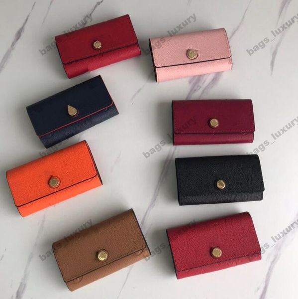 

multi-function key bag wallet famous men women classic key holder cover luxury keychain dust bag, card key ring ing, Red;blue