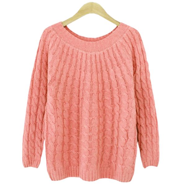

spring twisted knitted sweater for women multi colors o neck long sleeve loose pullover fashion autumn 2019 casual sweaters, White;black