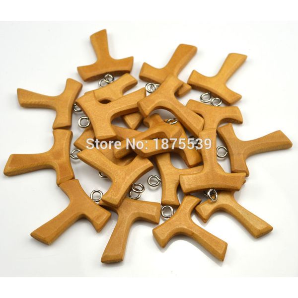 

wooded tau cross, Silver