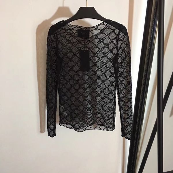 

For lim women me h heer t hirt long leeve tran parent tee top ee through clothe ummer female co tume new 2019