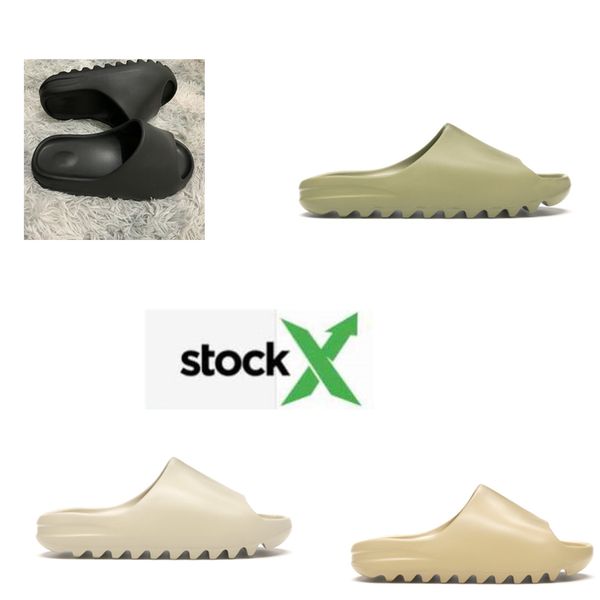 

канье дизайнера горки мужчины тапочки женщин пены бегун слайд смола кость desert sand тройной черная мода мужчины горок пляж size36-45, Black