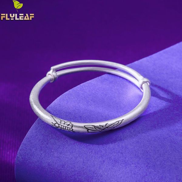 

flyleaf vintage auspicious cloud baby gift fine jewelry cuff bracelets & bangles real 999 sterling silver bracelets for child, Golden;silver