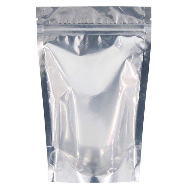 

50pcs 9x15cm resealable ziplock food storage bags mylar aluminium foil stand up pouches bags with clear front for food-saver,herb ,dog treat