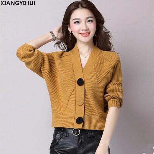 

2018 brand autumn winter sweater women cardigan sweater loose single breasted women's cashmere 6 colors, White
