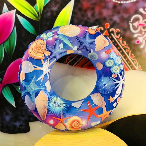 

children cartoon starfish printing swimming ring inflatable floating ring kids pool toys safe seat water toy dumbbells