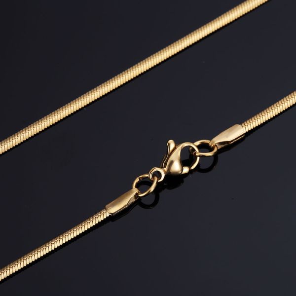 

2mm 50cm 60cm fashion 316l stainless steel mens snake necklaces hiphop women gold silver simple snake chain necklace jewelry wholesale price