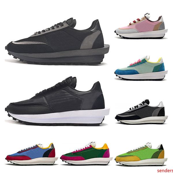 

new sacai ldv waffle running shoes for men women black white grey pine green gusto varsity blue mens trainers fashion sport sneakers 36-45