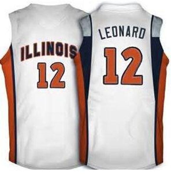 

#12 kawhi leonard illinois college retro college basketball jerseys stitched any name and number xs-6xl vest jerseys, Black;blue