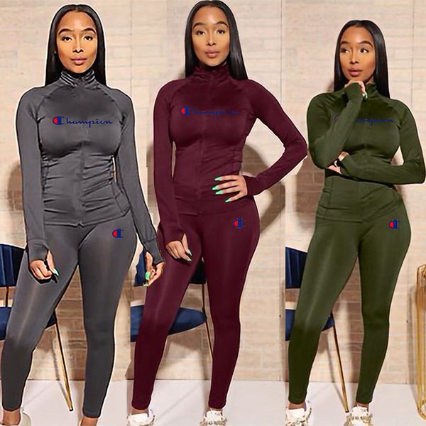 

womens fashion casual sports suit autumn and winter new letter printing tight two-piece clothing 2019 new size s-2xl, White
