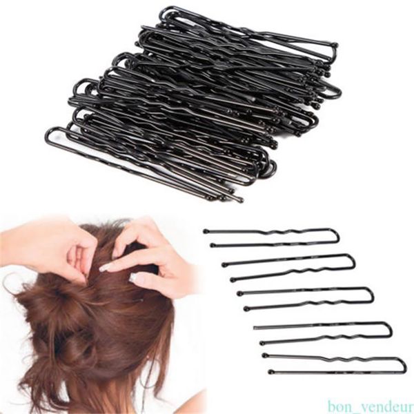 Black U Type Hair Clips Metal Hairpins Barrette Diy Stick
