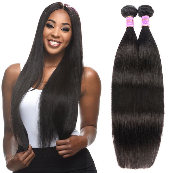 Brazilian Virgin Straight Human Hair Natural Black Cheap Bundles