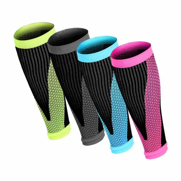 

1 pair sports safety running cycling compression sleeves calf leg shin splints breathable legwarmmers sports protection new, Black