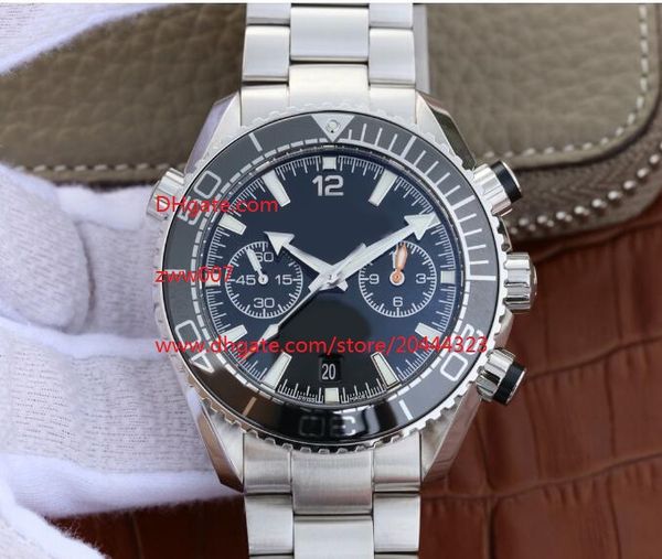 

wristwatches quartz chronograph black bezel dial planet date professional axial sport satch men's watch watches, Slivery;brown