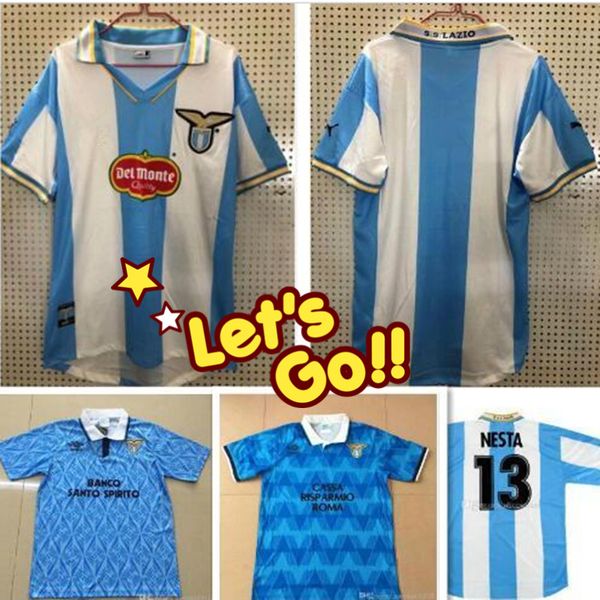 

lazio retro version soccer jersey 1989 1991 lazio immobile sergej lulic luis soccer shirt 1999 2000 nesta salas crespo football uniform, Black;yellow