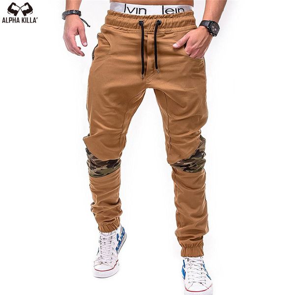 

color camo bdu camouflage cargo splice pants men women casual streetwear pockets jogger tactical sweatpants hip hop trouser, Black
