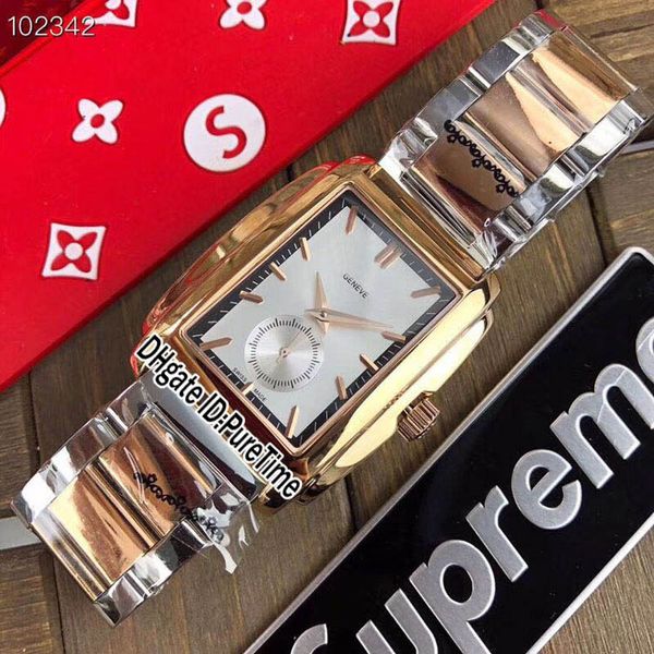 

new gondolo 5124 5124j tow tone rose gold black inner silver dial automatic mens watch stainless steel sports watches puretime e03c3, Slivery;brown