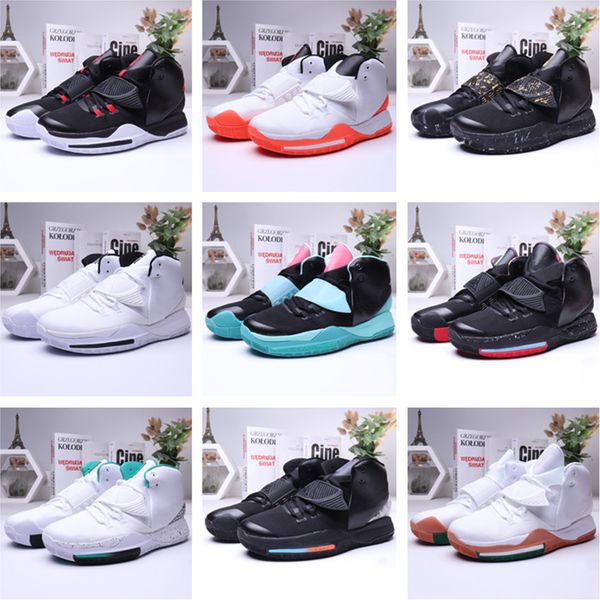 

2019 new kyrie black magic vi 6 ki6 ep mens basketball shoes irving 6s zoom high ankle sport training sneakers size 40-46, White;red