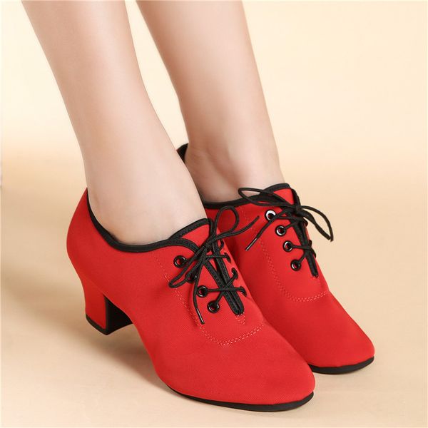 

sun lisa women's lady's girl's outdoor oxford rubber sole chunky heel sneaker ballroom modern latin dance shoes 5cm heel high