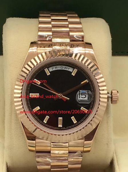 

бесплатная доставка завод поставщик высокое качество наручные часы 41 мм 126333 розовое золото азия 2813 механизм автоматический мужские муж, Slivery;brown