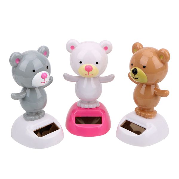 

leepee cute bear dancing toy solar powered car ornament dashboard decoration interior accessories swinging bobble doll toy