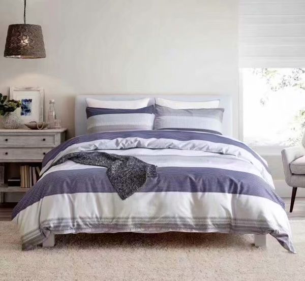 

3pcs pillow case flat sheet twin//king singer double bedding set
