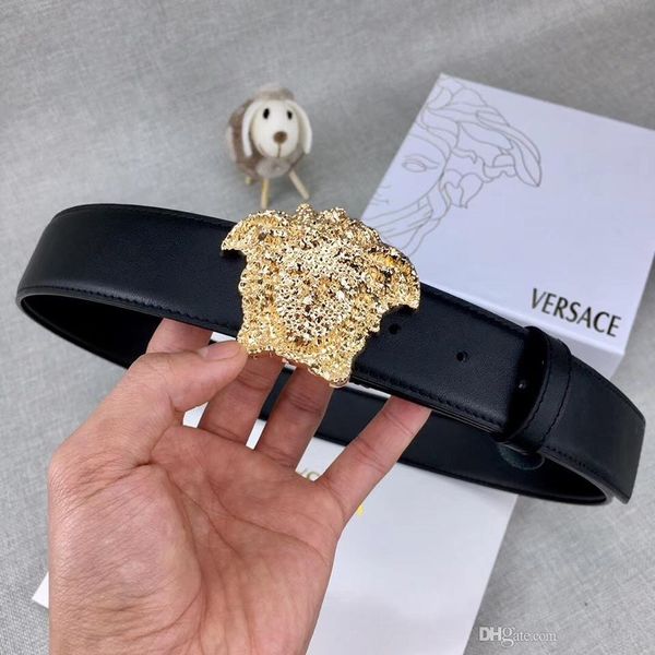 

2019 high qualtiy belts men's alloy smooth buckle genuine leather mans belt fashion black brown color belt brat88