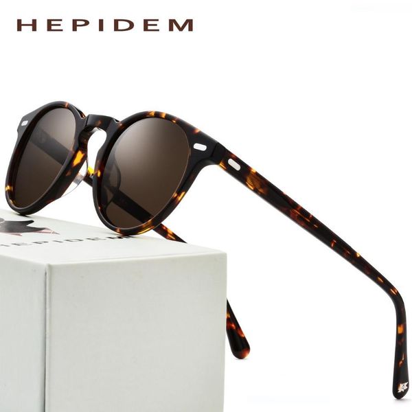 

ацетат поляризованные очки мужчины 2018 высокое качество круглый vintage оливер вс очки для женщин peoples ретро brand design очки, White;black