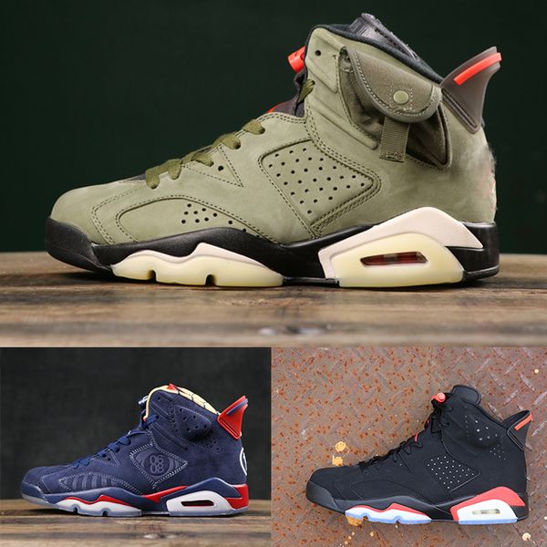 

6 travis x basketball shoes for mens medium olive green chicago og 6s vi sneakers luxury shoes man trainers designer sport shoes size 40-46