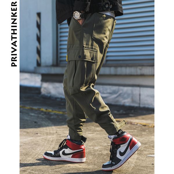 

privathinker men black joggers pants summer 2020 mens big pockets ankel gzk cargo pants male spring streetwear overalls sweatpants
