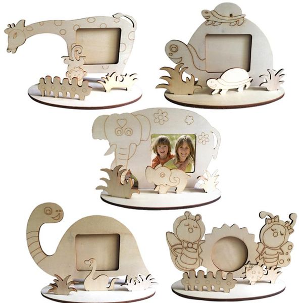 2019 Diy Cartoon Animal Wooden Photo Frame Bee Giraffe Picture