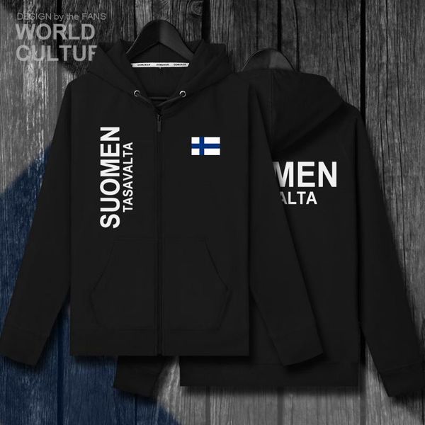 

men's hoodies & sweatshirts finland fin fi suomi finnish finn men fleeces winter clothes jackets and tracksuit fashion 2021 coat, Black