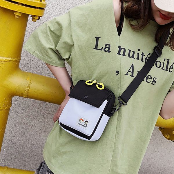 

contrast color women shoulder bag fashion pure color tote canvas crossbody bags for women canvas handbag messenger bags #5$