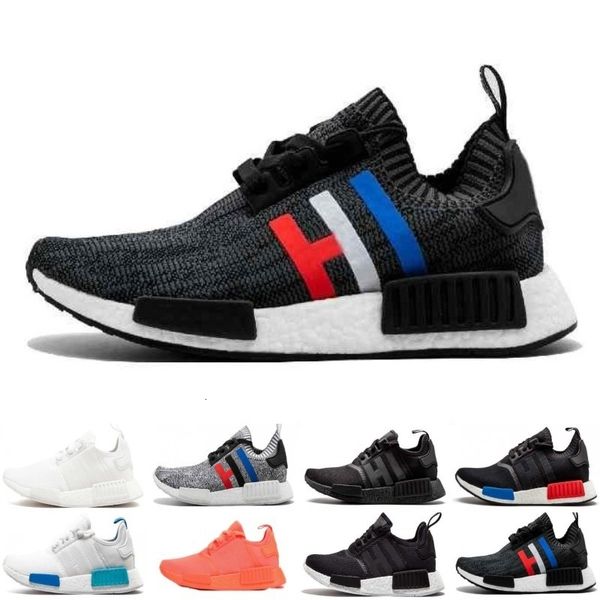 

new nmd r1 running shoes primeknit classic og triple black white red men women beige runner sports sneakers shoe eur 36-45