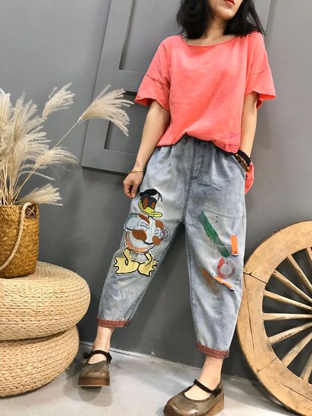 

orange fork pants national wind restoring ancient ways girl embroidered jeans bk4557, Blue