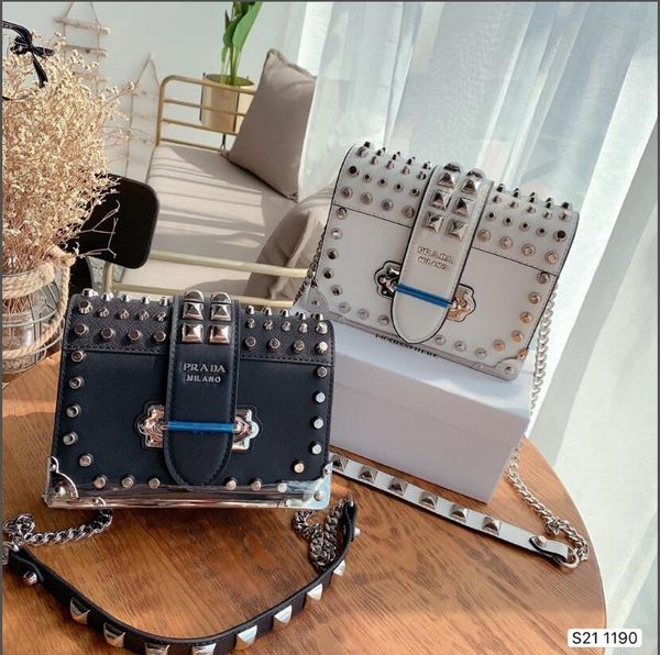 

2020 new selling classic wild women's leather fashion rivet handbag wild shoulder bag messenger bag classic backpack