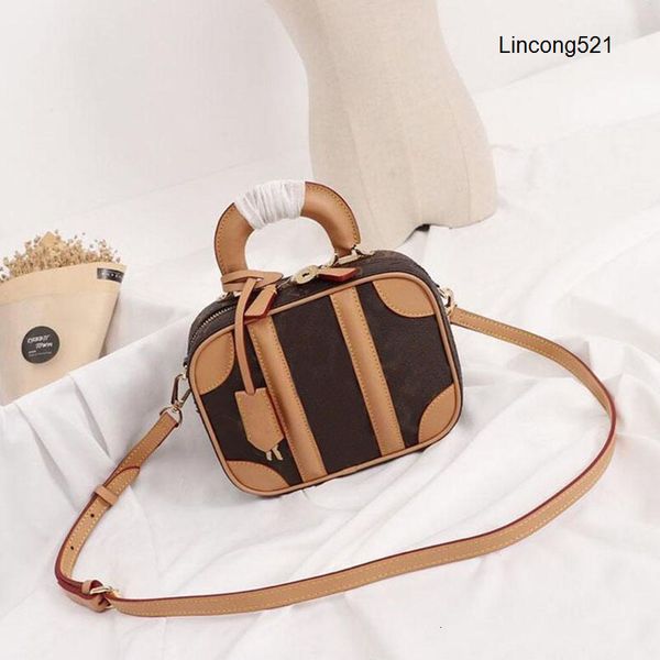 

mini luggage tote bag for women vintage monogram printed shoulder bag fashion cute girl headbag casual cross body bags
