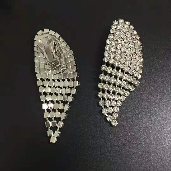 

fashion-new arrival designer earrings diamond ear clips earrings fashion accessories for women party luxury jewelry gift, Silver