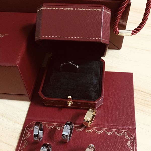 

Love Ring пара винт из титановой стали Diamond Rings Европейская и американская мода относится к парам розового золота кольца с верхней оригинальной коробке
