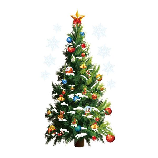 

christmas living room xmas santa claus snowman elk wall stickers window decor