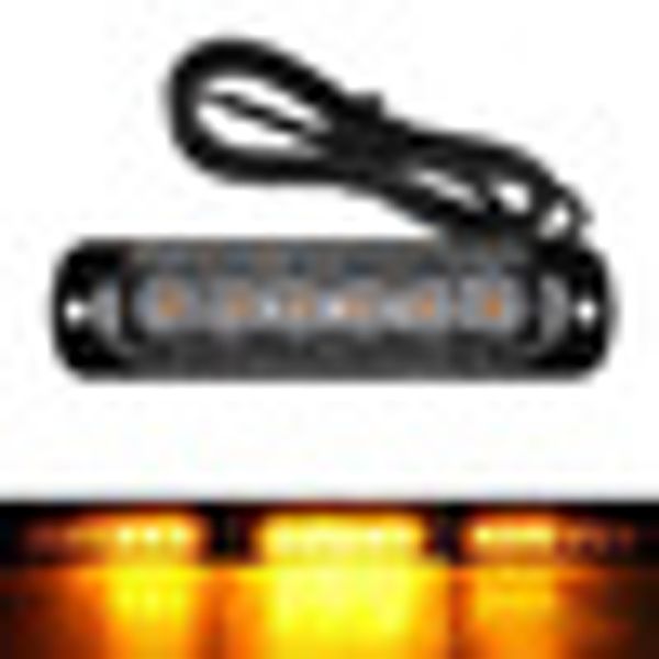 

12-24v 6 high-intensity leds amber slim flash light bar car vehicle warning strobe lamp kit