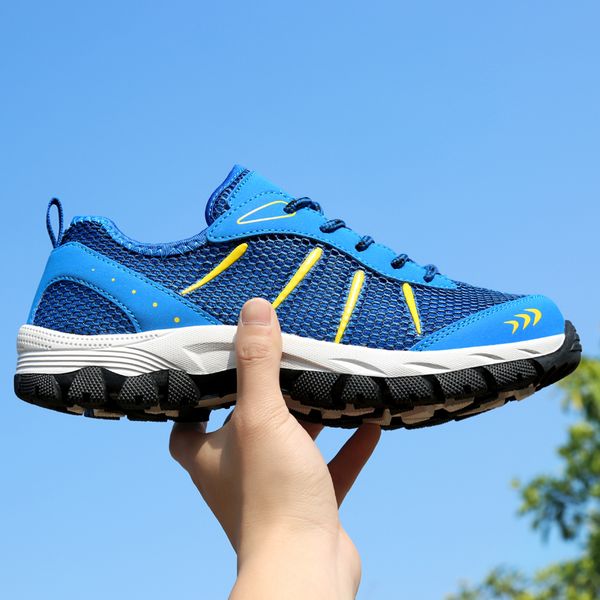 

plus size 39-48 fashion air mesh men hiking shoes breathable rubber waterproof shoes hiking men trail climbing