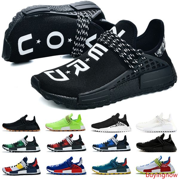 

nmd human race men women running shoes pharrell williams runner yellow nerd black peace designer mens trainers sport sneakers size 36-47