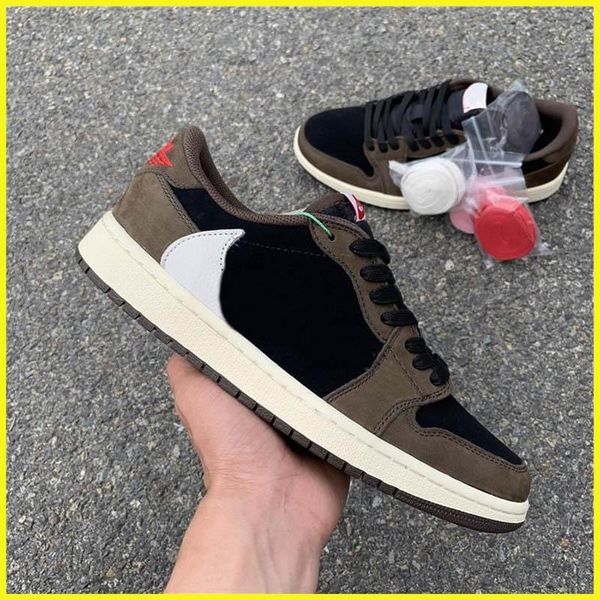 

travis scott x 1 low og sp ts 1s brown suede black basketball shoes sports sneakers