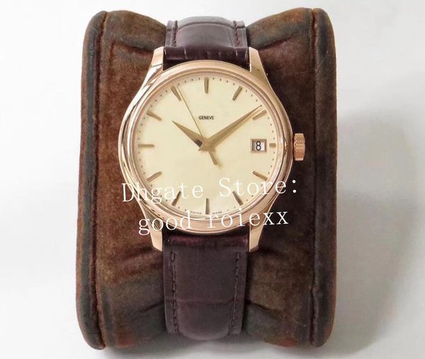 

luxury rose gold 39mm мужская автоматическая zf factory 5227 часы eta miyota 9015 cal.324 sc движение часы мужские кожаные калатравы наручны, Slivery;brown