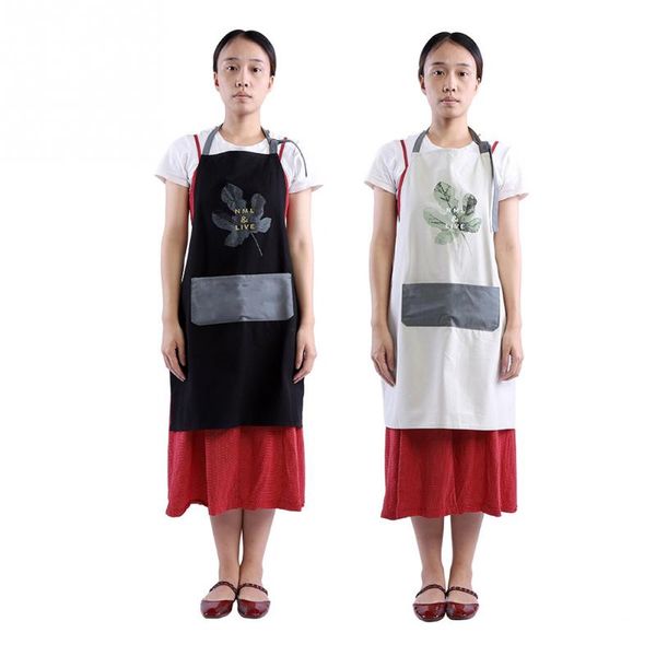 

new style home kitchen apron restaurant pocket cooking cotton apron bib kitchen cooking aprons