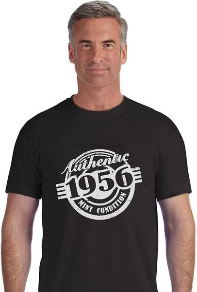 

61st birthday gift authentic 1956 mint condition funny t-shirt printed round men t shirt price tee plus size, White;black