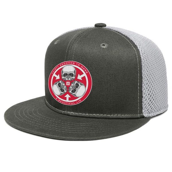

тридцать секунд до марса красивой лжи унисекс плоского брим trucker cap дизайнер hip hop бейсболки seconds to mars this is war логотипа, Blue;gray