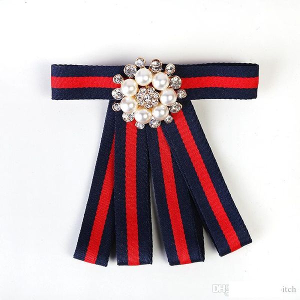 

полосатые бабочки мода жемчужных брошей для одежды аксессуары tide марка rhinestone pearl pins для lady, Gray