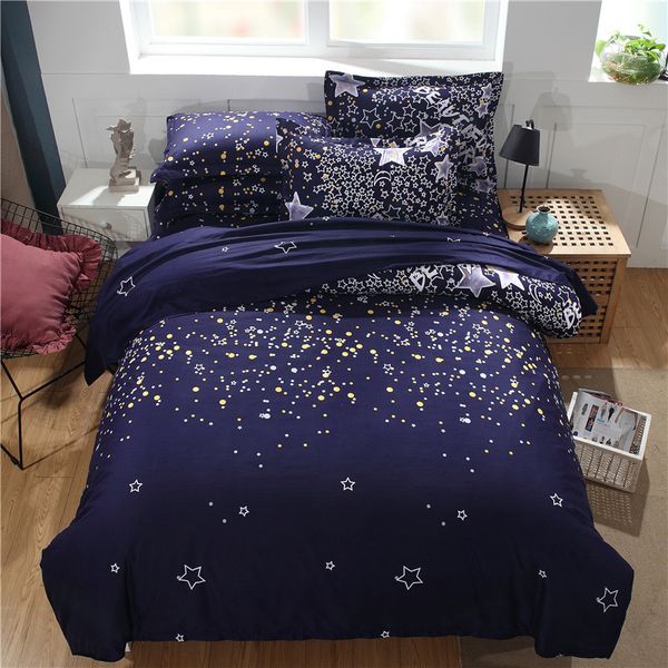 

blue star bedding sets single double twin/queen 2pcs/3pcs bedclothes bed linen duvet cover set no sheet no filling