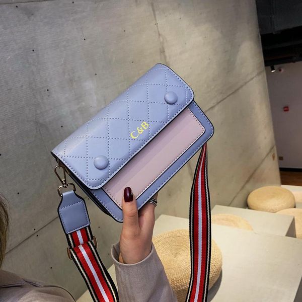 

designer-2019 new pu trend lady fashion bag two-tone women crossbody bag wide shoulder bags xiangdangdang/3
